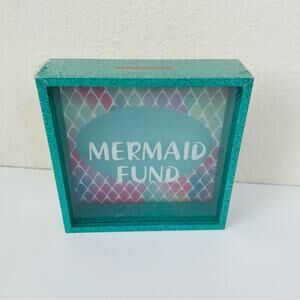 Mermaid Fund Bank Shadow Box Teal Green Glitter